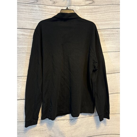 Lacoste Mens Classic Fit Black Polo Long Sleeve Shirt Size XL - Picture 4 of 4
